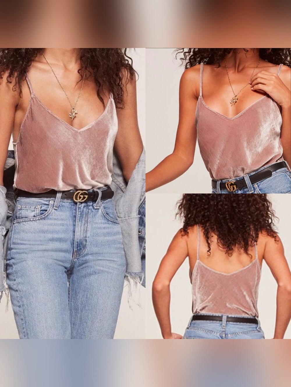 reformation blush velvet grunge goth whimsigoth boho indie urban tank cami top - Picture 8 of 8